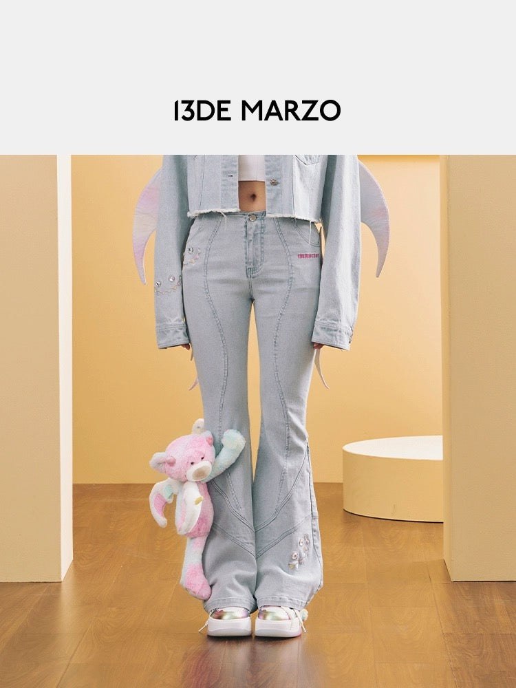 13DE MARZO x INSTINCTOY Crystal Erosion Bear Jeans Illusion Blue