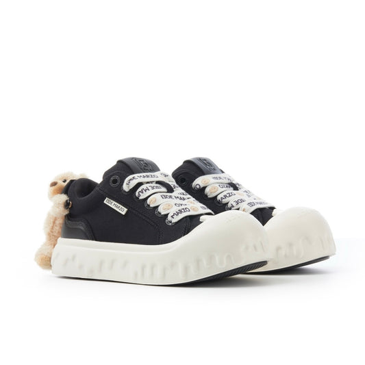 13DE MARZO Bear Melt Canvas Sneakers Black