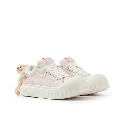 13DE MARZO Bear Melt Canvas Sneakers Pink