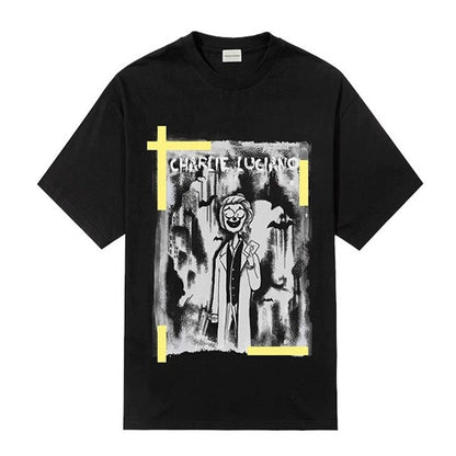 Charlie Luciano Clown Tape Print Tee Black