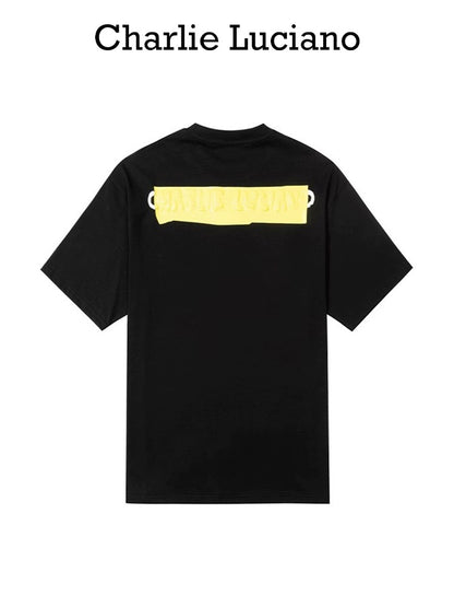 Charlie Luciano Clown Tape Print Tee Black