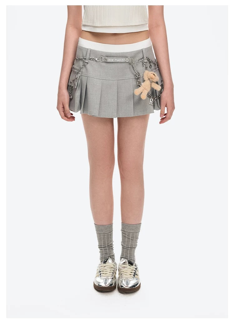 13DE MARZO Chains Multi-Pocket Skort Grey