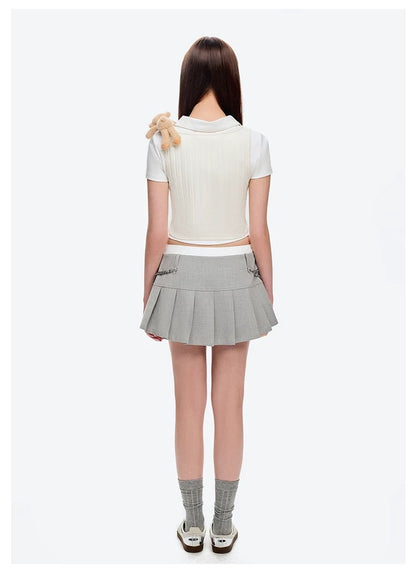13DE MARZO Chains Multi-Pocket Skort Grey
