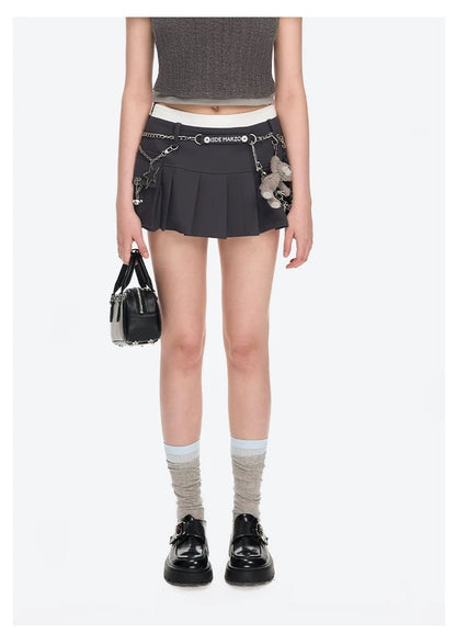 13DE MARZO Chains Multi-Pocket Skort Dark Grey
