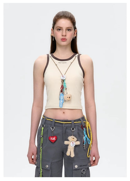 13DE MARZO Maximalist Pendant Tank Beige