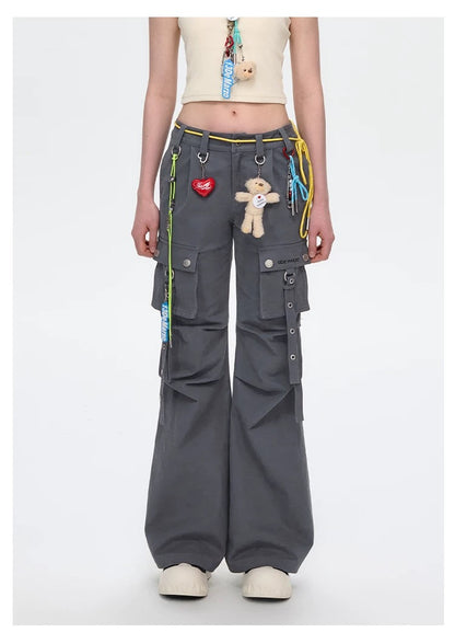13DE MARZO Maximalist Pendant Cargo Pants Dark Grey