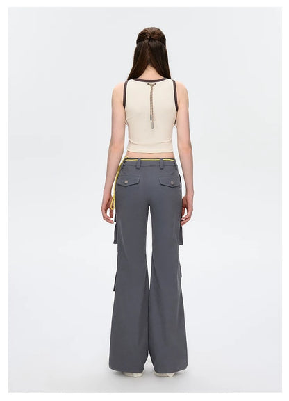 13DE MARZO Maximalist Pendant Cargo Pants Dark Grey