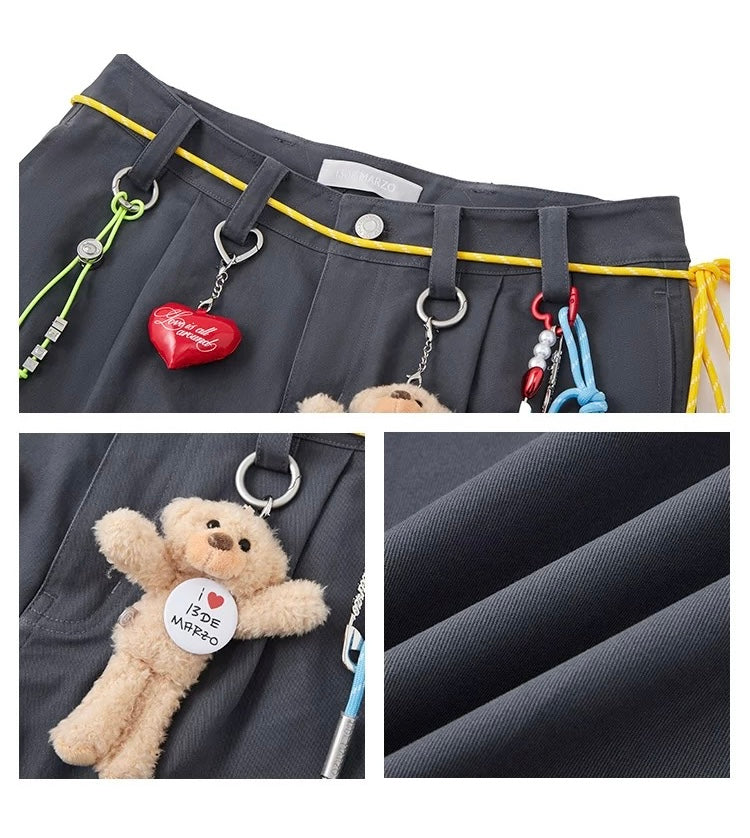 13DE MARZO Maximalist Pendant Cargo Pants Dark Grey