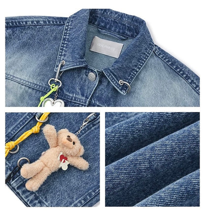 13DE MARZO Maximalist Pendant Denim Jacket Blue