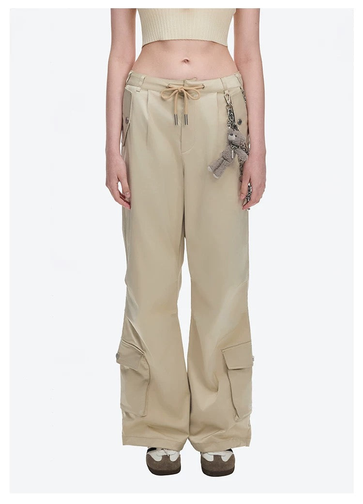 13DE MARZO Chains Parachute Trousers Khaki
