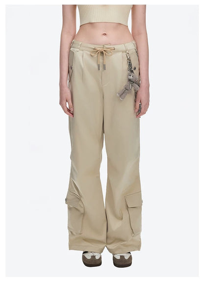 13DE MARZO Chains Parachute Trousers Khaki