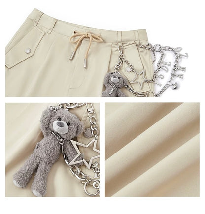 13DE MARZO Chains Parachute Trousers Khaki