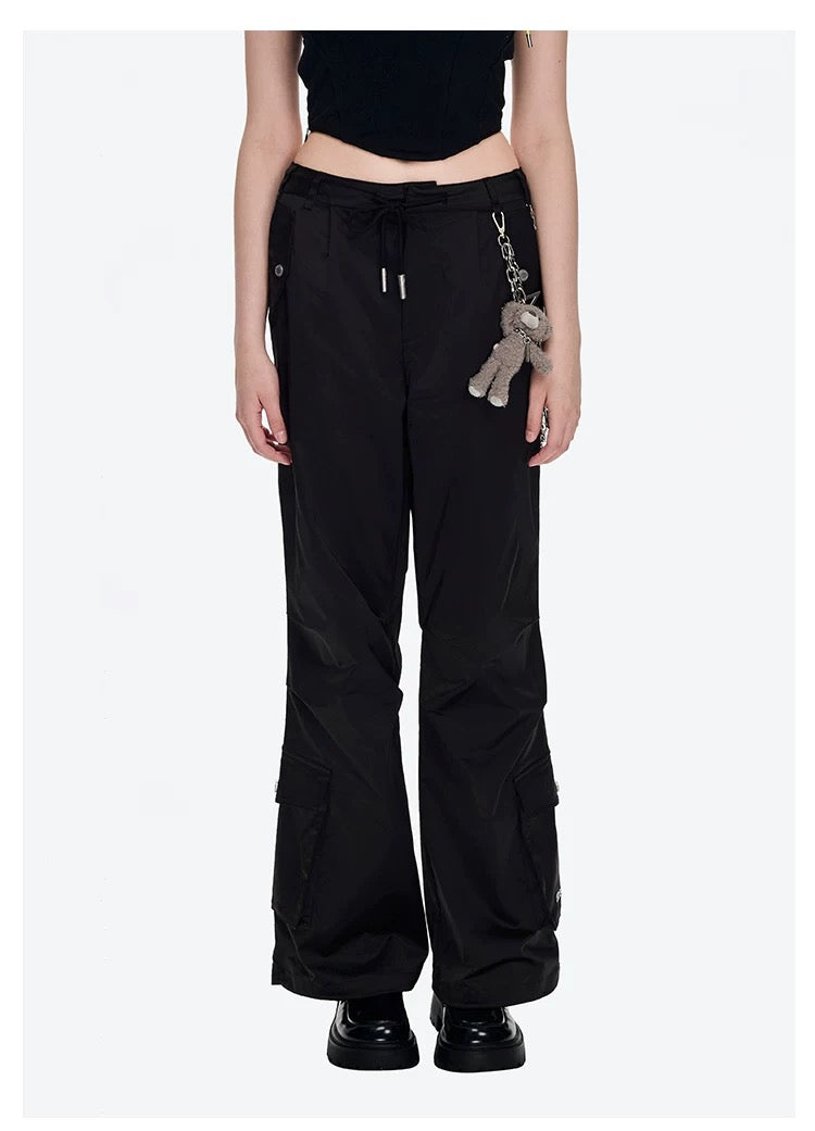 13DE MARZO Chains Parachute Trousers Black