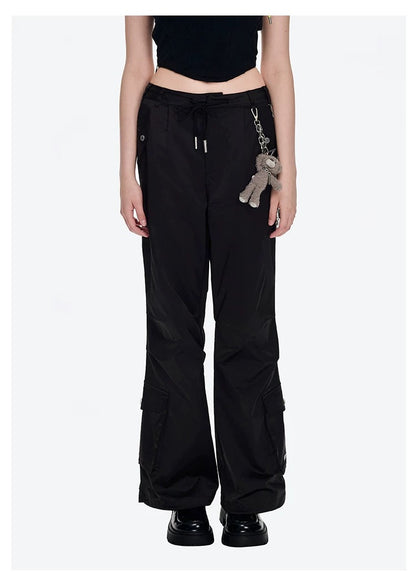13DE MARZO Chains Parachute Trousers Black