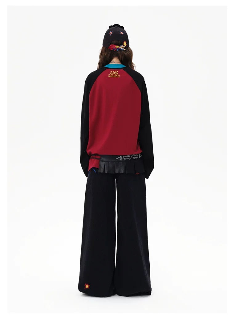 13DE MARZO x Superman Bear Raglan T-Shirt Red