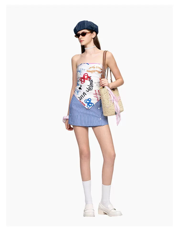 Ann Andelman White Scarf (Backless Tube Top)