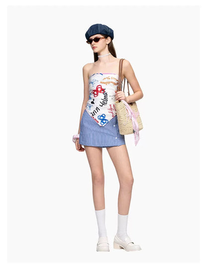 Ann Andelman White Scarf (Backless Tube Top)