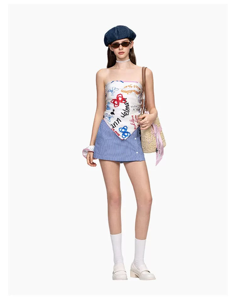 Ann Andelman White Scarf (Backless Tube Top)