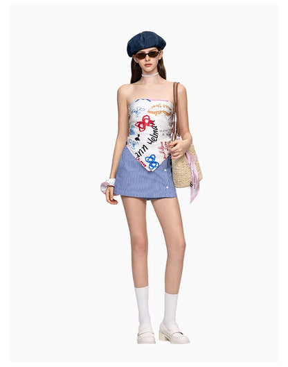 Ann Andelman White Scarf (Backless Tube Top)