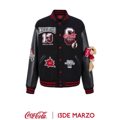 13DE MARZO x Coca-Cola Bear Baseball Jacket Black