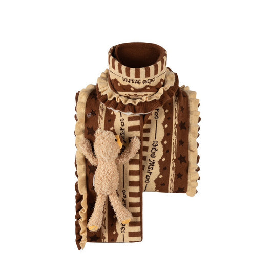 13DE MARZO Doozoo Cake Scarf Brown