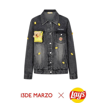 13DE MARZO X Lay's Mini Pack Denim Jacket Black