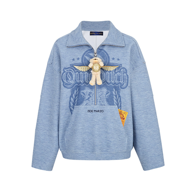 Harry Potter × 13DE MARZO Quidditch Bear Zipper Jacket Blue