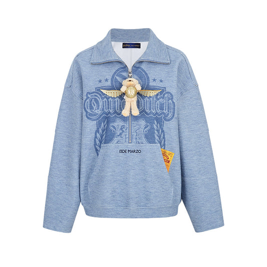 Harry Potter × 13DE MARZO Quidditch Bear Zipper Jacket Blue