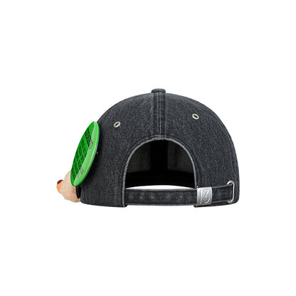 13DE MARZO Badge Denim Baseball Cap Black