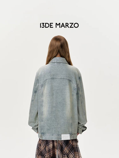 13DE MARZO Friends Hangout Denim Jacket Blue