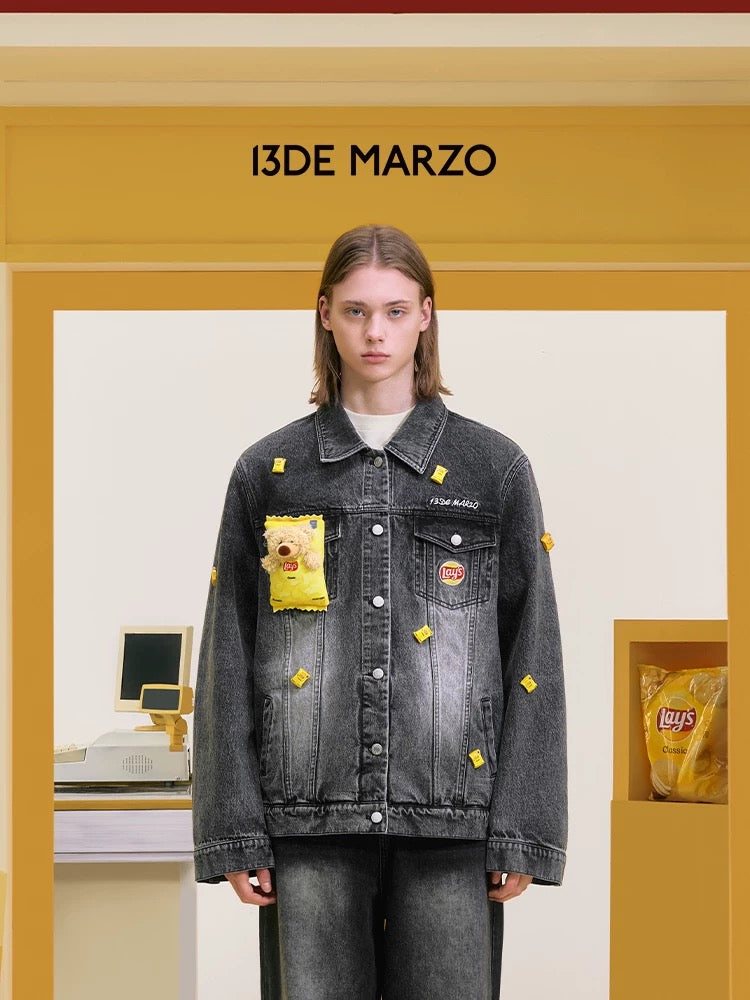 13DE MARZO X Lay's Mini Pack Denim Jacket Black