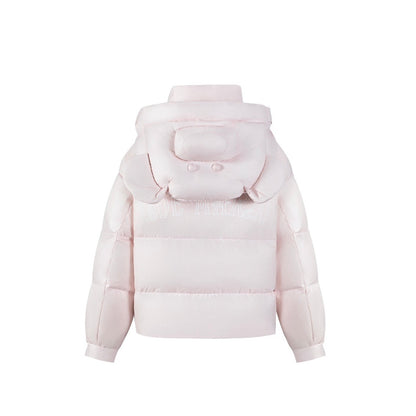 13DE MARZO Bear Embossment Hoodie Pink