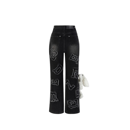 13DE MARZO Doozoo Vintage Logo Jeans Black