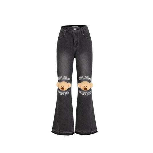 13DE MARZO Knees Bear Jeans Black