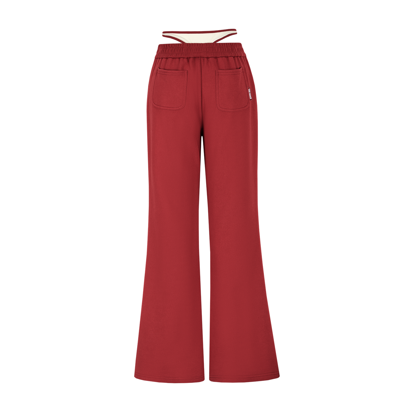 13DE MARZO Faux Two-Piece Vintage Sweat Pants Red