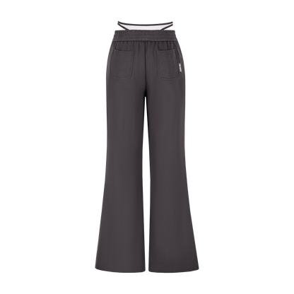 13DE MARZO Faux Two-Piece Vintage Sweat Pants Dark Grey