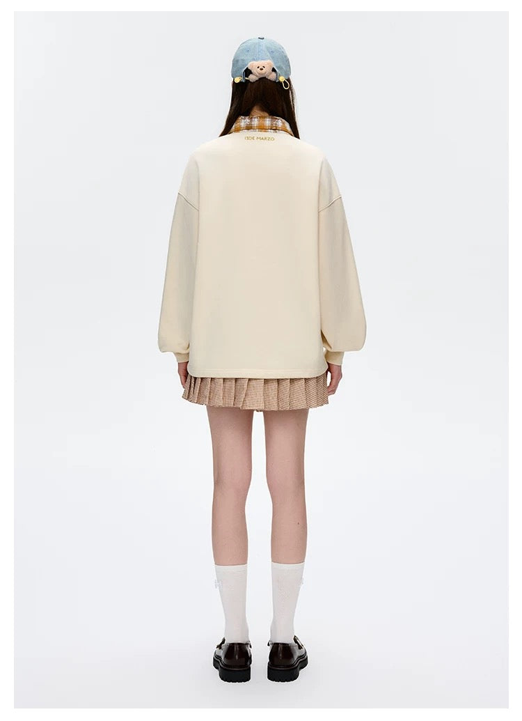 13DE MARZO Real Cap Bear Sweater Beige