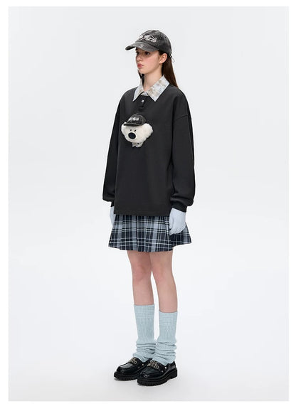 13DE MARZO Real Cap Bear Sweater Dark Grey