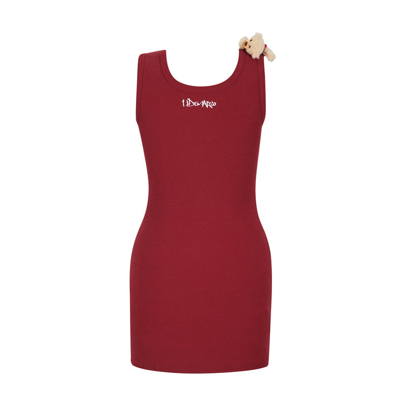 13DE MARZO x Superman Bear Bodycon Dress Red