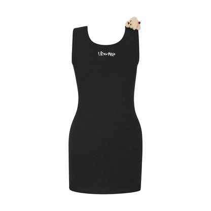 13DE MARZO x Superman Bear Bodycon Dress Black