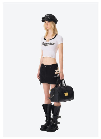 13DE MARZO Collision Colour Slim Top White