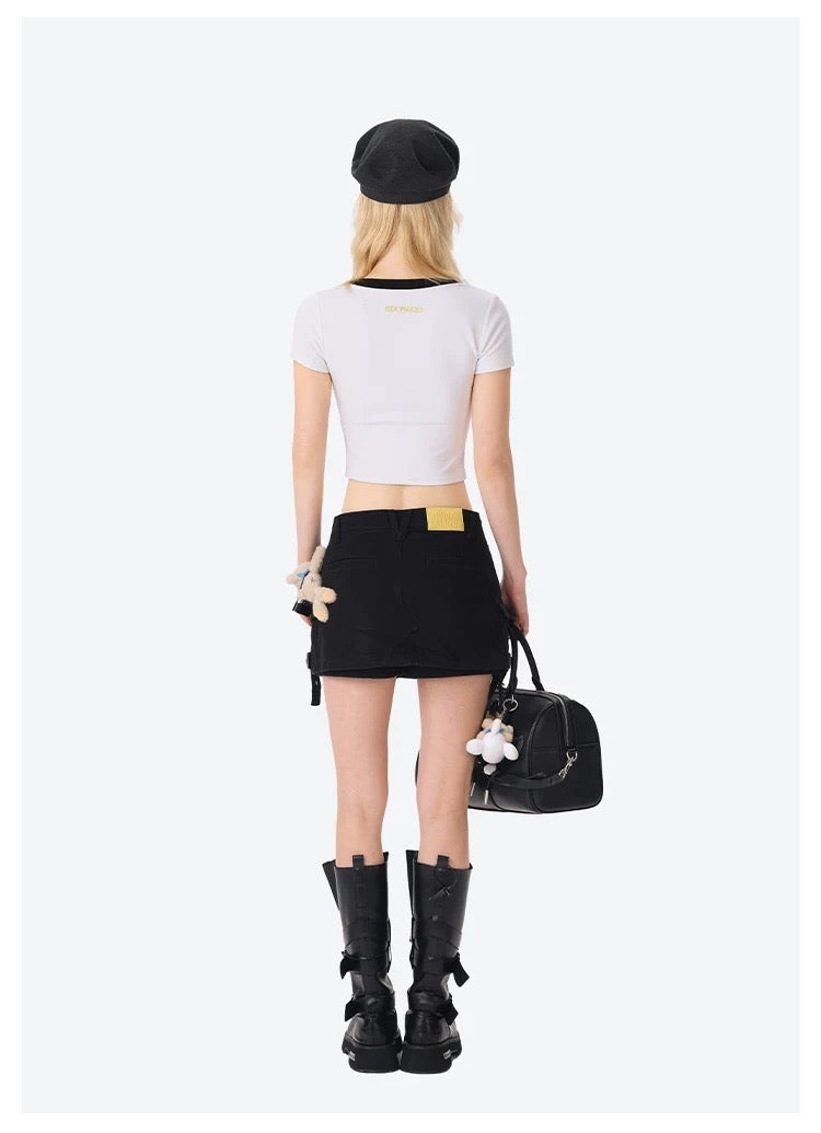 13DE MARZO Collision Colour Slim Top White