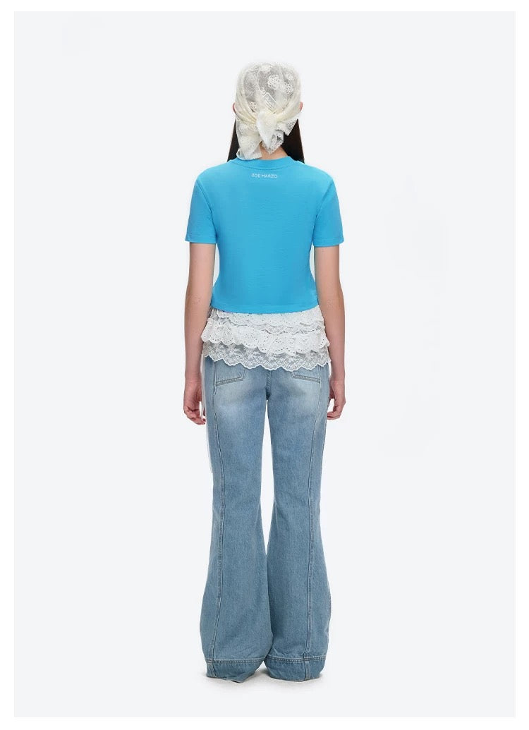 13DE MARZO Doozoo Spray Paint Jeans Blue