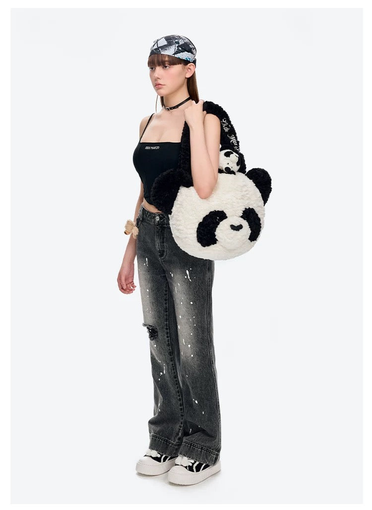 13DE MARZO Doozoo Spray Paint Jeans Black