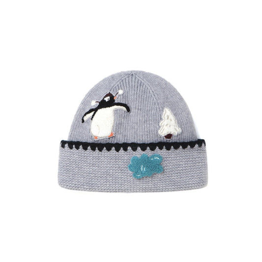 Andrea Martin Shell Embroidered Penguin Beanie