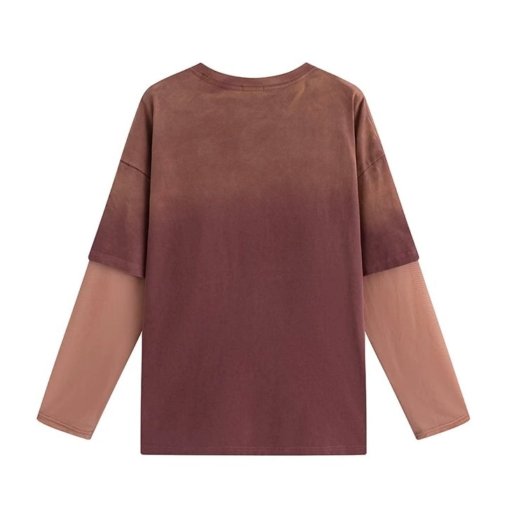 Charlie Luciano Wolf Grandma Faux Two-Piece Long-Sleeve Top