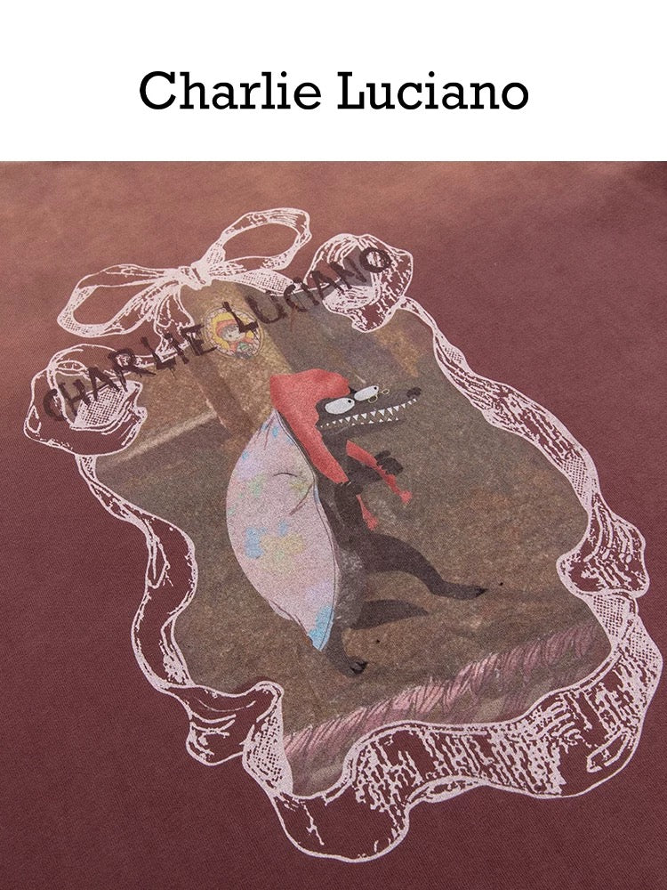 Charlie Luciano Wolf Grandma Faux Two-Piece Long-Sleeve Top