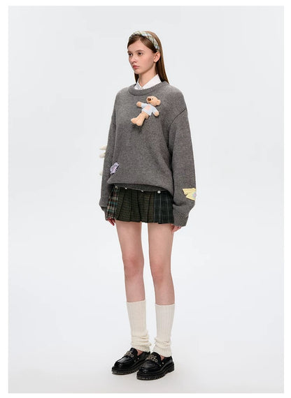 13DE MARZO Wearable Bear Sweater Dark Grey