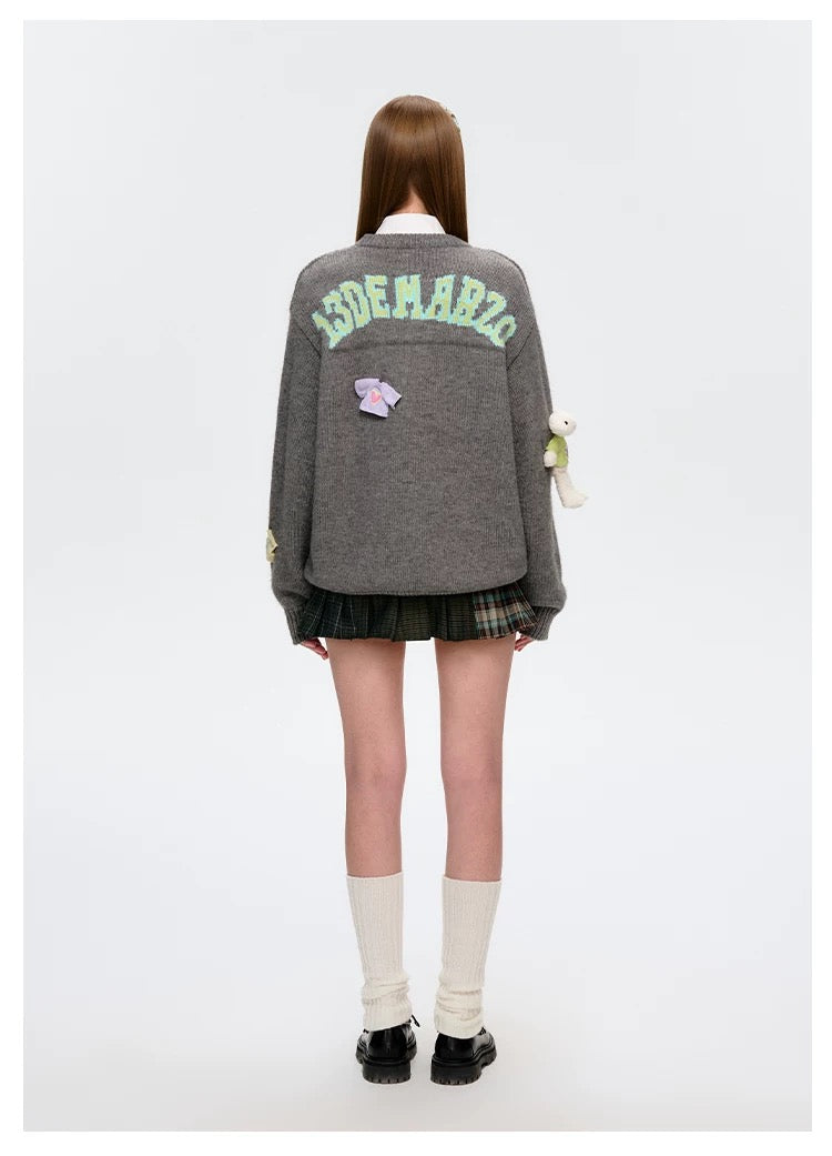 13DE MARZO Wearable Bear Sweater Dark Grey