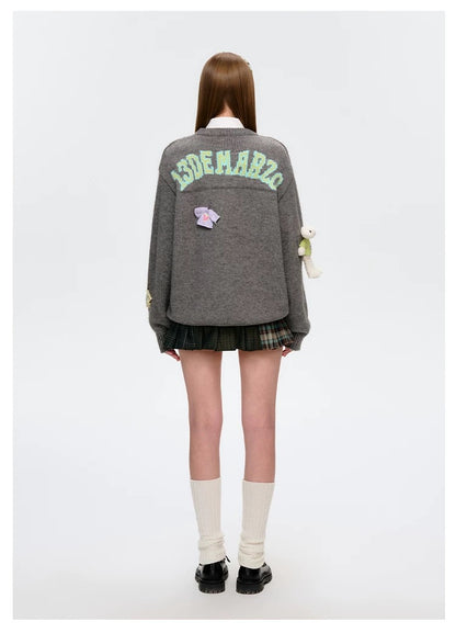 13DE MARZO Wearable Bear Sweater Dark Grey